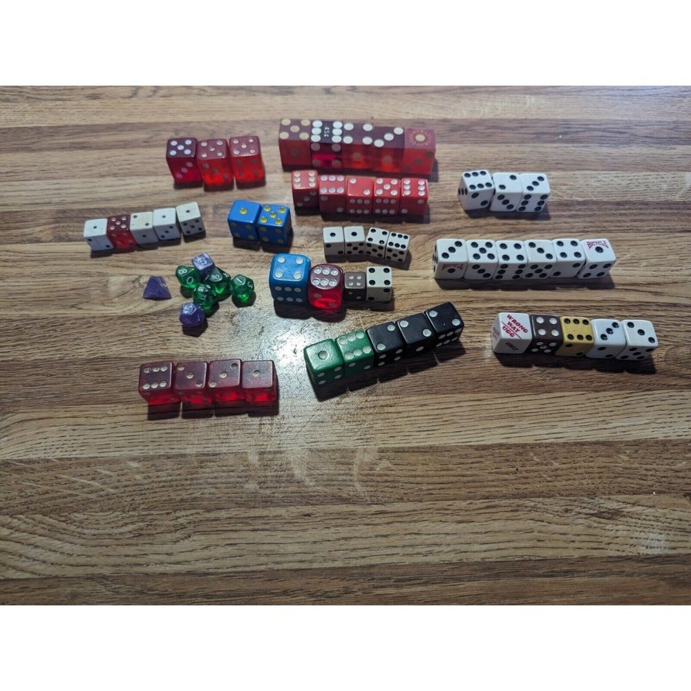 Vintage Dice Collection 58 pieces lucite, plastic, bakelite?
